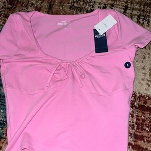 pink hollister scoop crop top